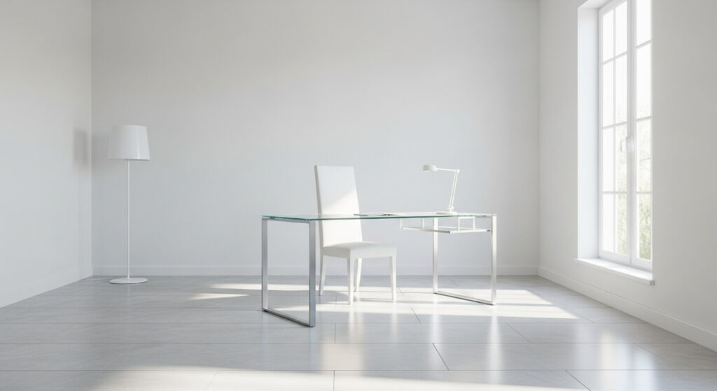 Minimalist Scandinavian - Metal Base Glass Top Dining Table​