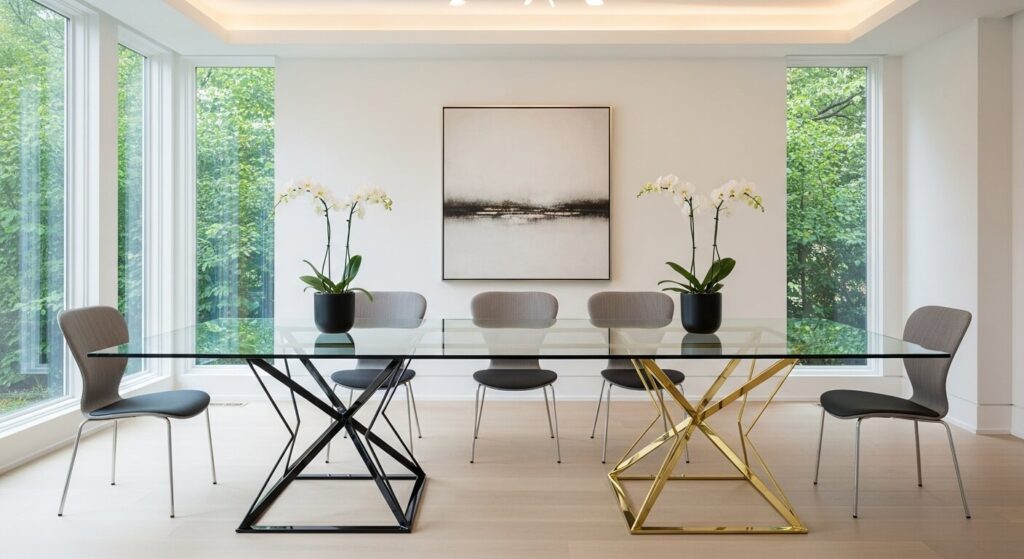 Why Choose a Metal Base Glass Top Dining Table - Metal Base Glass Top Dining Table​