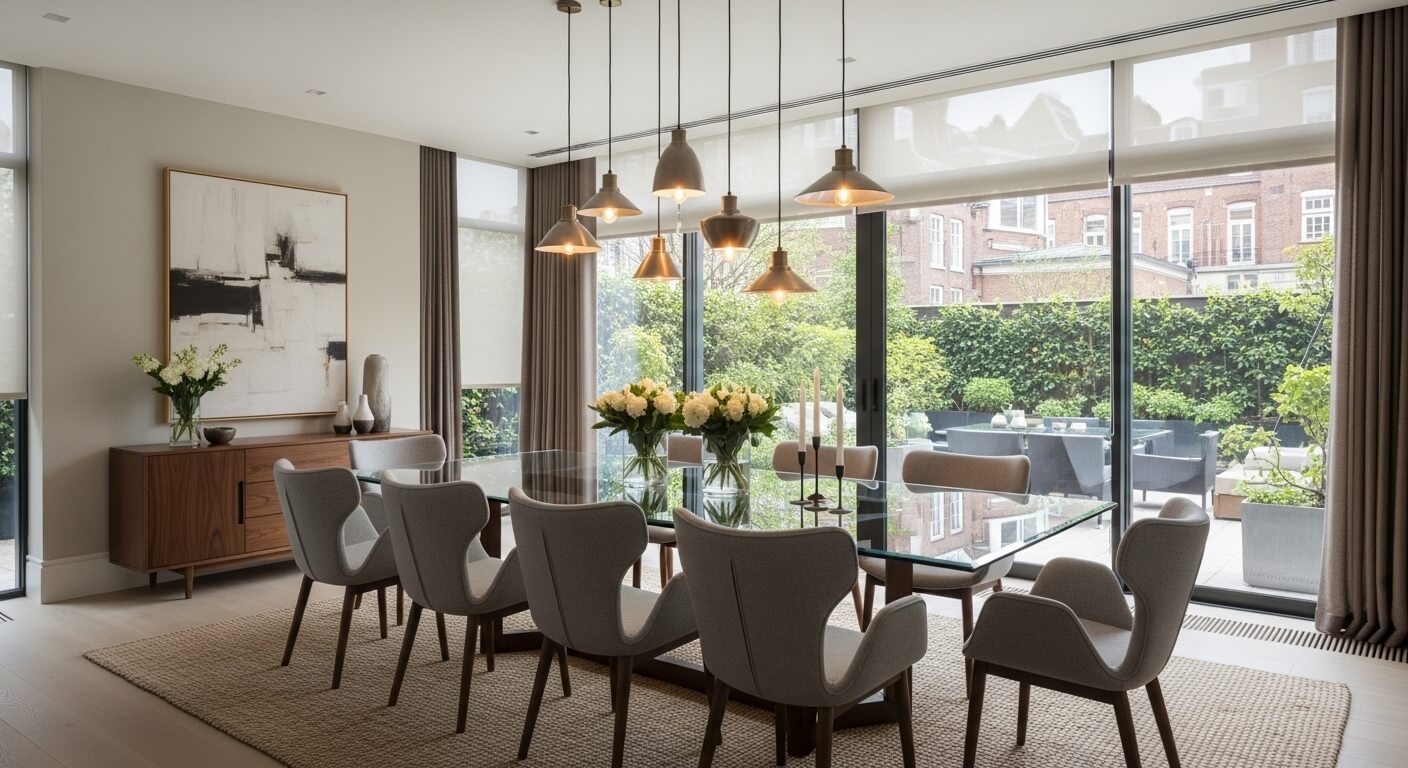 design of dining table with glass top